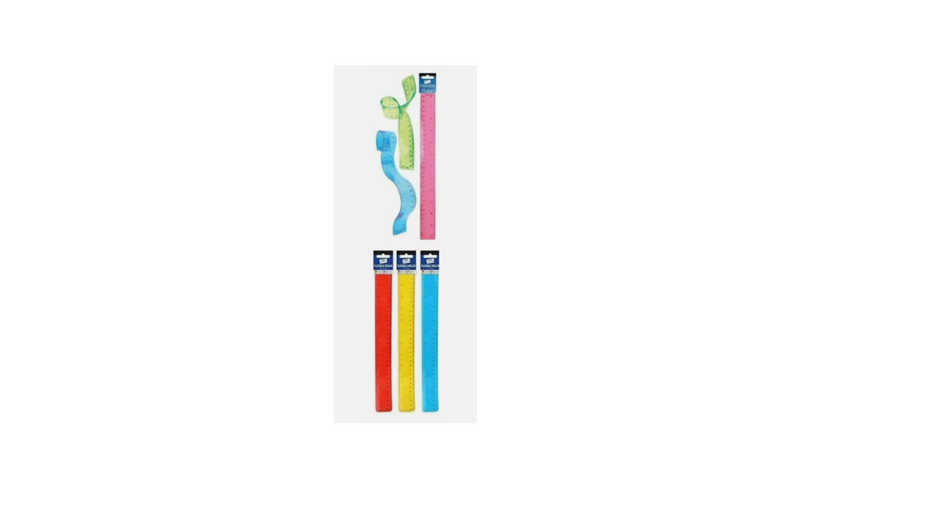 1 X 12" Transparent Bendy Flexible Ruler RANDOM COLOUR