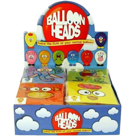 Balloon Heads Pack of 6 Assorted Animal Balloon Heads c/w stickers and feet