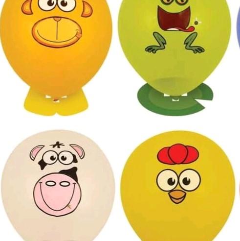 Balloon Heads Pack of 6 Assorted Animal Balloon Heads c/w stickers and feet