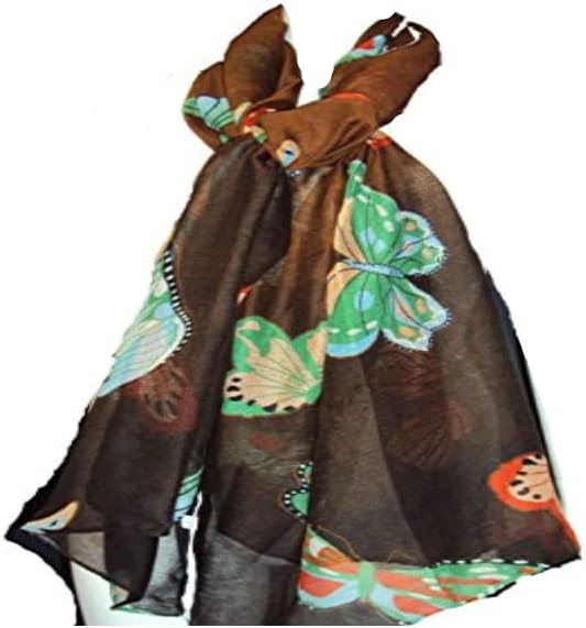 Women Ladies Long BUTTERFLY Print Neck Scarf Shawl Wrap