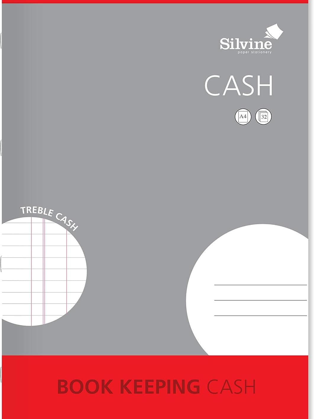A4 Book Keeping Cash, 32 Pages Printed 'Treble Cash' - Ref SJA4C-P [Pack of 6]