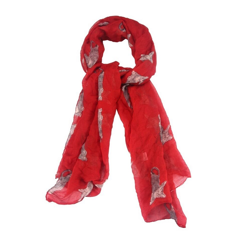 Ladies Long cat Animal Print Neck Shawl Scarf Scarves