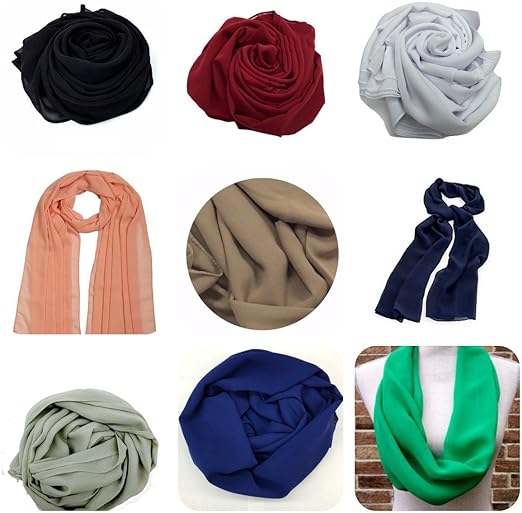 Soft Chiffon Scarf Hijab Sarong Shawl Wrap Plain Maxi