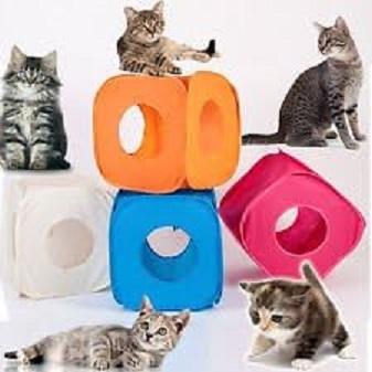 Pop Up Play Cube for Cat Kitten Small Pets Fun Box Foldable