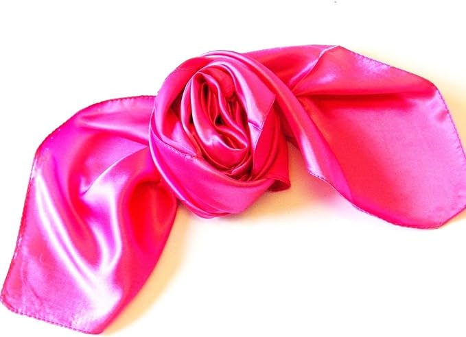 SOLID PLAIN Square soft Scarf Silky Kerchief Head Wrap Neck Satin