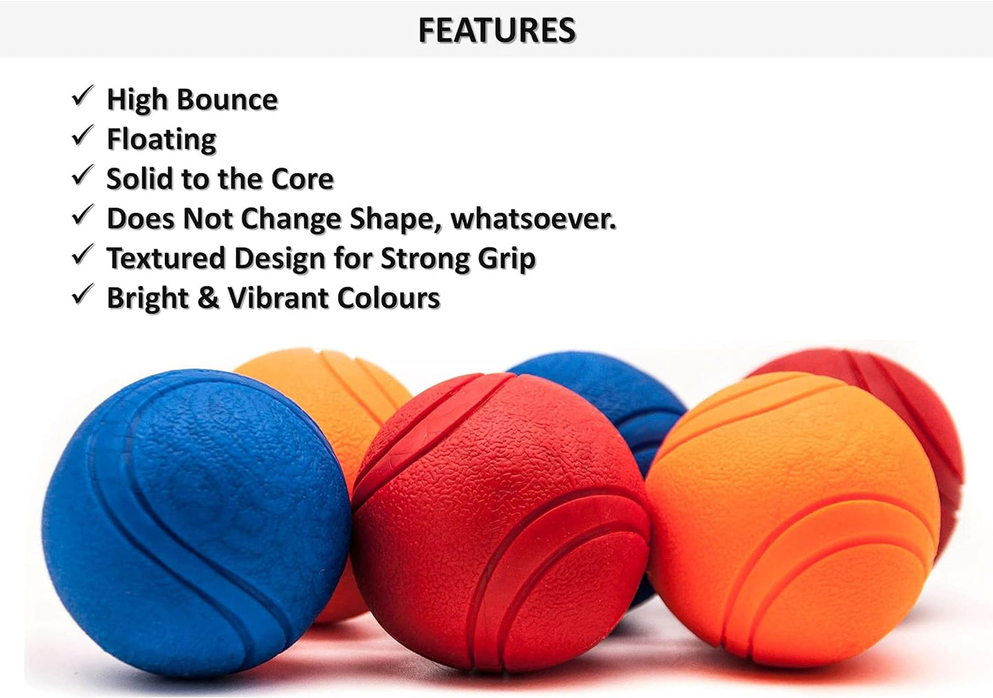 2x 5cm Solid Core Rubber Ball HIGH BOUNCING Dog Toys (8 Balls)