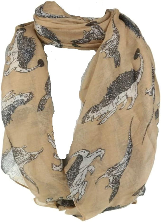 DINOSAURS PRINT LIGHT LARGE SCARF SHAWL WRAP