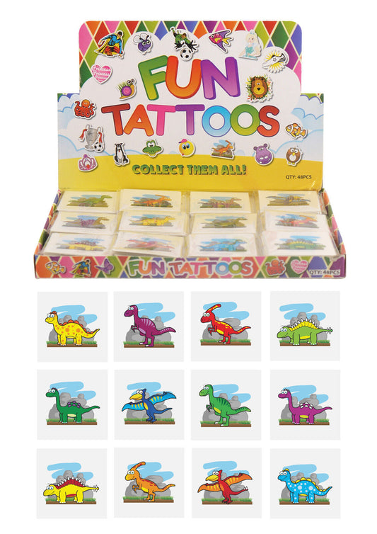 12 Mini Dinosaur Fun Tattoos (N51033)
