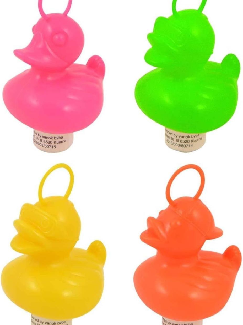 Pack of 20 Weighted Ducks with Hooks 7cm Plastic Ducks in 4 Neon Colours