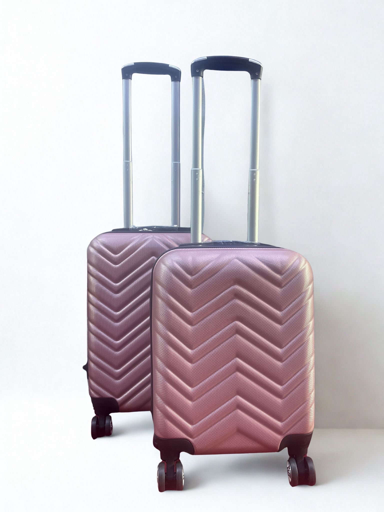 Glossy ZigZag Cabin Suitcase/Luggage – 16 Inch (20x30x40) Hard Shell with 360° Detachable Spinner Wheels