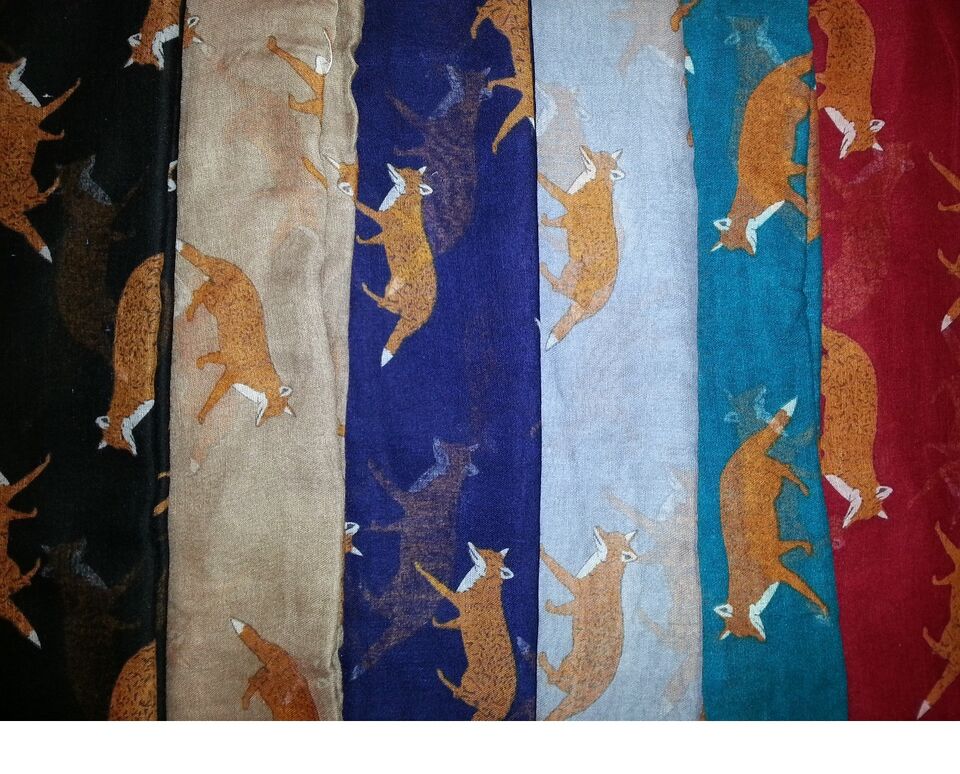 Fox Print Design Ladies Soft Scarf Animal (Large)