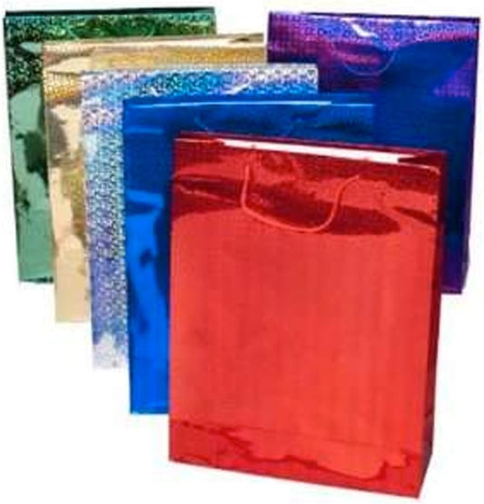 Gift Bag Large Holographic - Pack of 4 - Assorted Colours