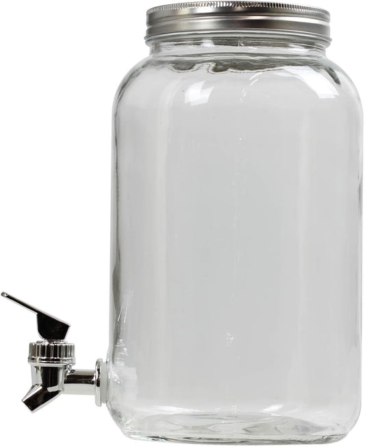 Clear Glass Drinks Dispenser with TAP 3L Juice Water Milk Cocktail JUG