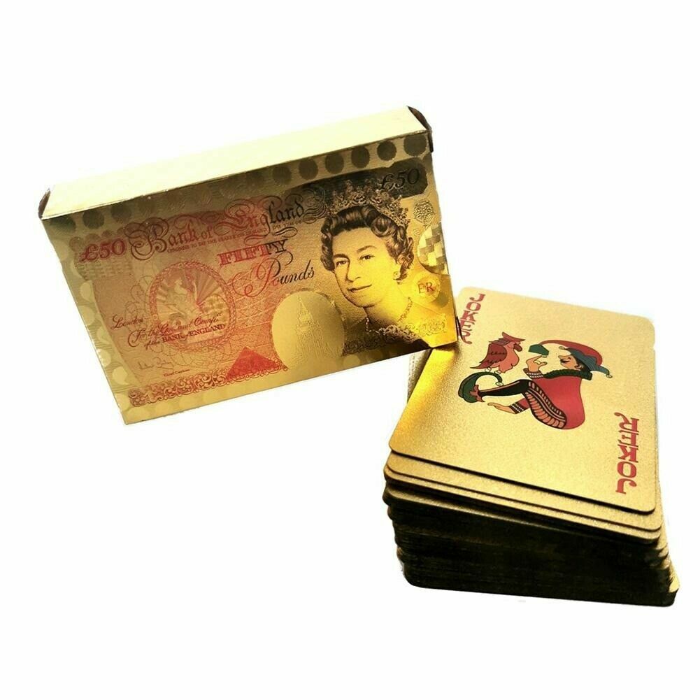 Pound Gold Playing Cards 24k Carat Gold Plated Game Poker Deck