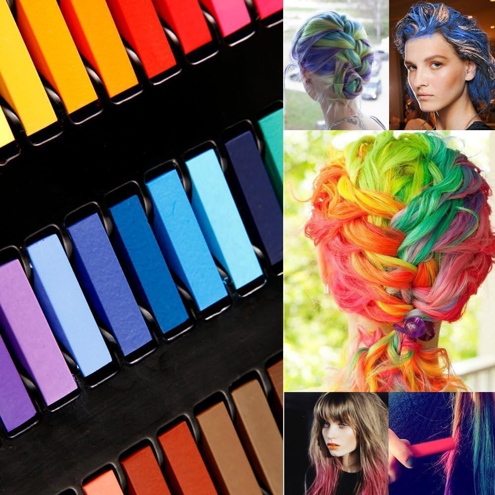 DIY Hair Chalk Temporary Hair Colour Pastel Hair Dye Set Non-toxic