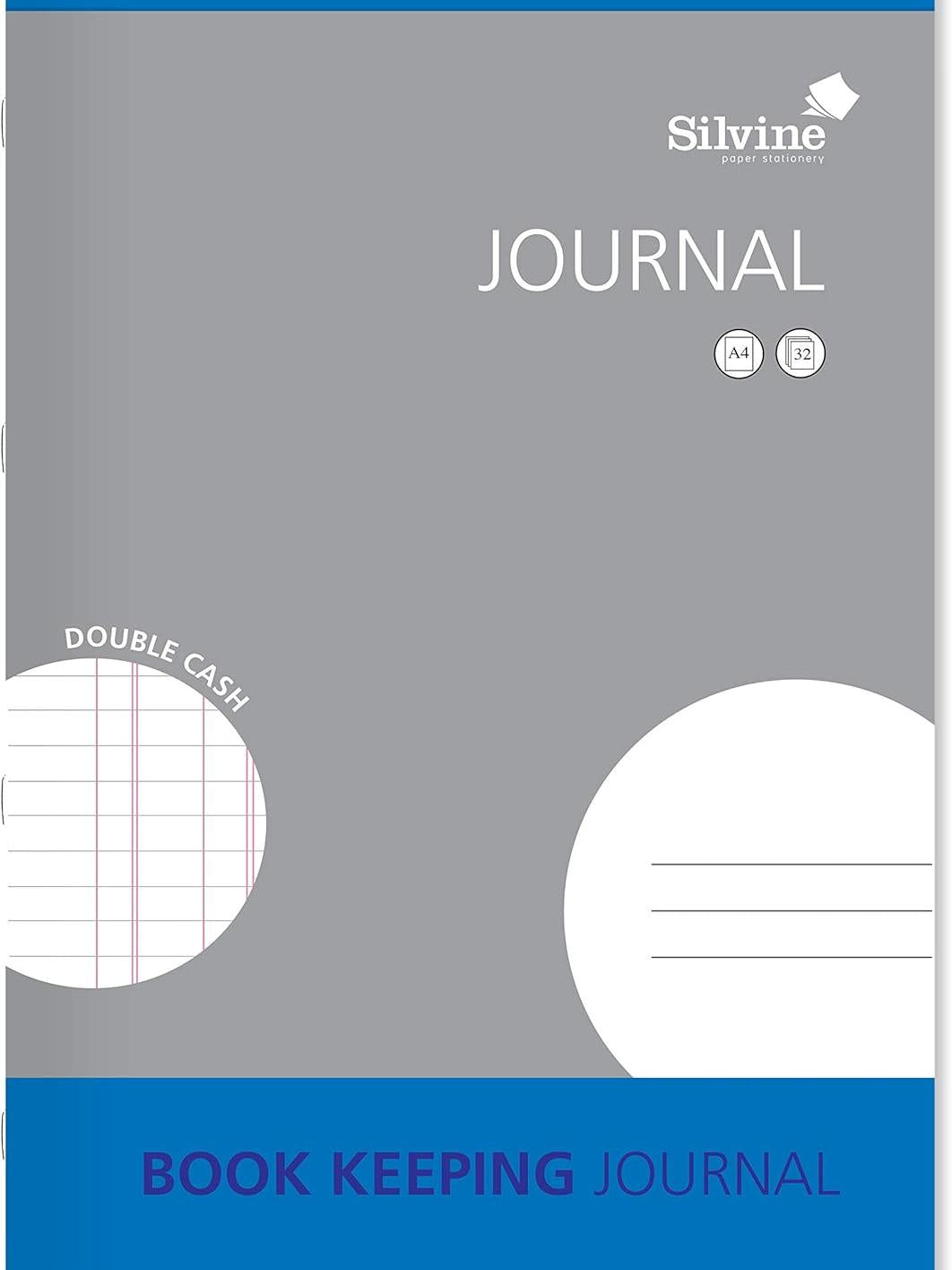 A4 Book Keeping Journal, 32 Pages Printed 'Double Cash' - Ref SJA4J-P [Pack of 6]