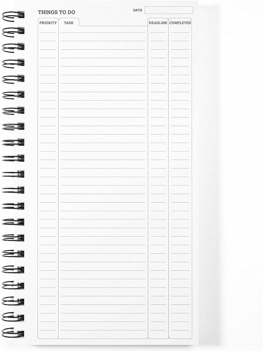Luxpad 280 x 150mm Things To Do Planner - Printed Template (120 Sheets)