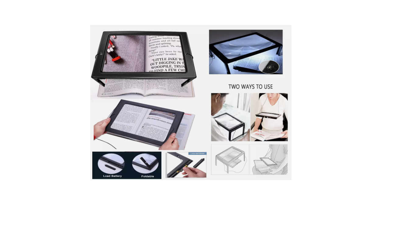 Giant Large Hands Free Magnifying Glass With LED Light Magnifier