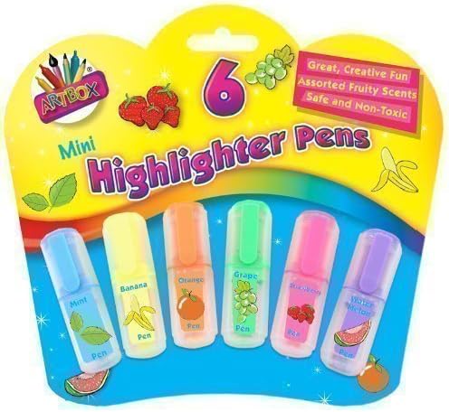 6 scented mini highlighter pens