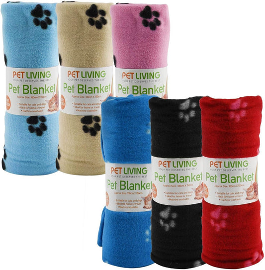 Soft Fleece Pet Blanket, Paws & Bones Print (100 X 150) cm,