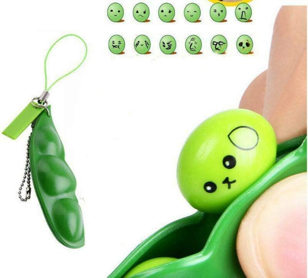 PEA POD SQUEEZE A BEAN KEY CHAIN FIDGET TOYS