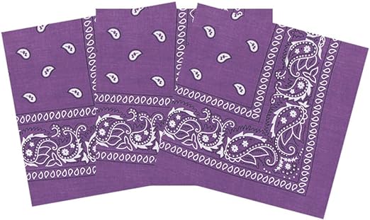 Set of 3 Paisley Bandanas Unisex 57x57 cm- Purple