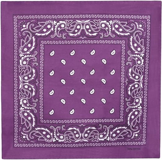 Set of 3 Paisley Bandanas Unisex 57x57 cm- Purple