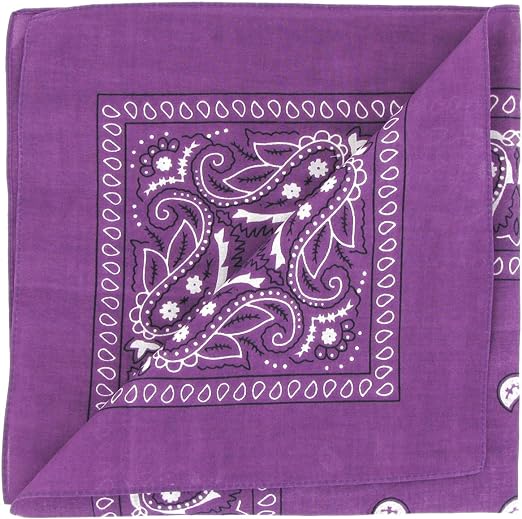 Set of 3 Paisley Bandanas Unisex 57x57 cm- Purple