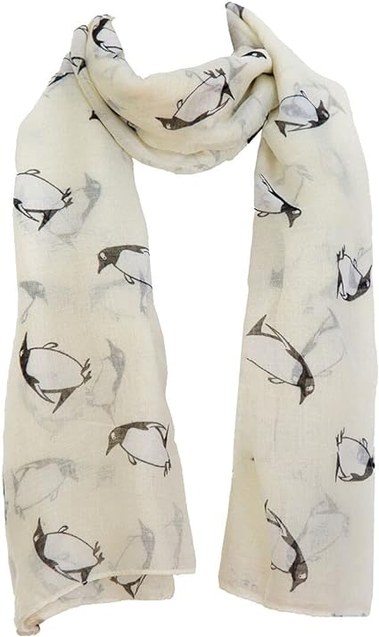 Penguin Print Women Long Scarf Shawl Neck Wrap