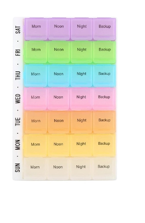 Pill Box Organizer with 7 Day AM and PM Night Reminder