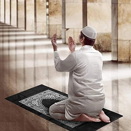 TRAVEL POCKET PRAYER MAT QIBLA KAABA COMPASS IN POUCH
