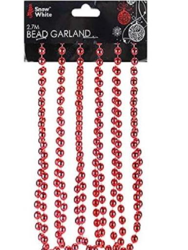 Christmas Bead Garland Red