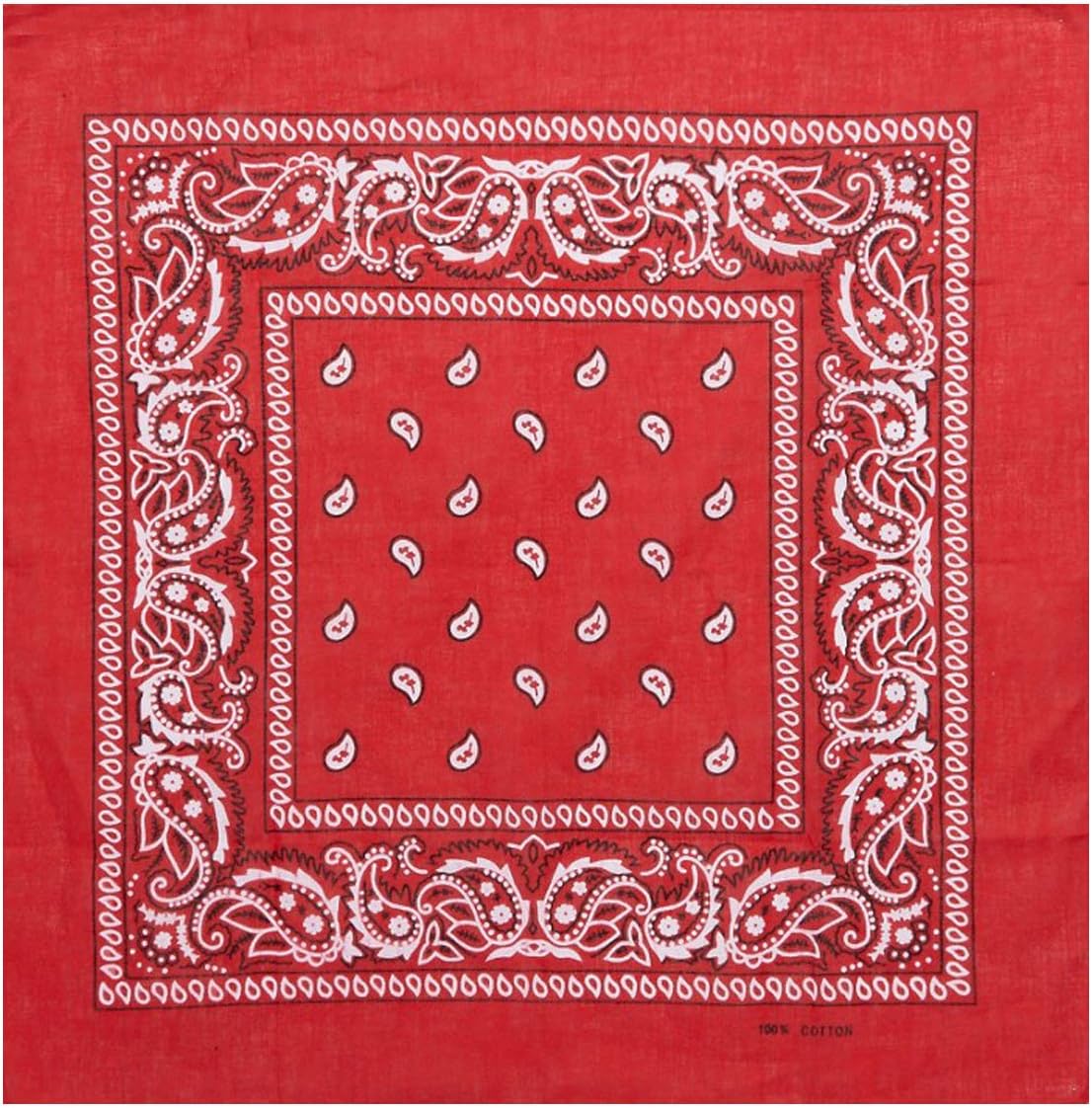 Pack Of 3  Red, Black & White Bandana Head/Neck Scarf 100% Cotton