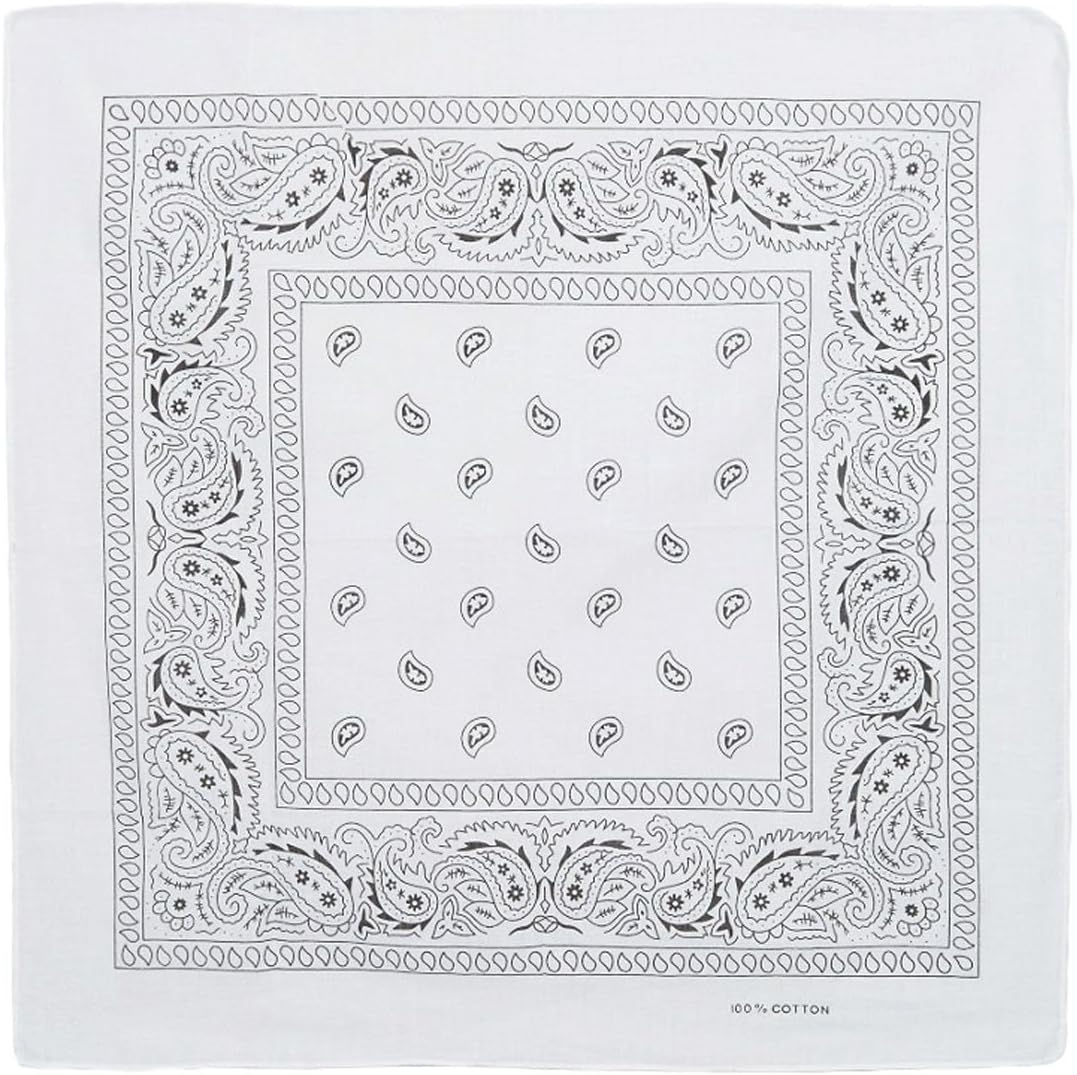 Pack Of 3  Red, Black & White Bandana Head/Neck Scarf 100% Cotton