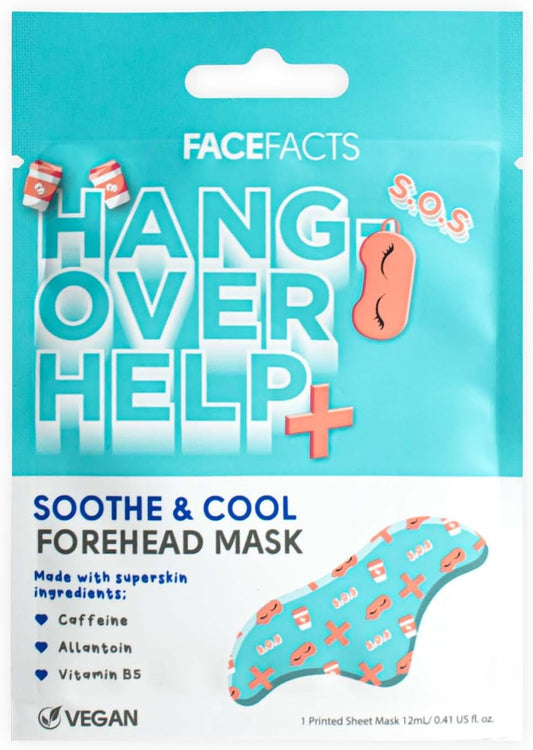 Face Facts Hangover Help Printed Forehead Mask | Soothe & Cool | 1 Mask