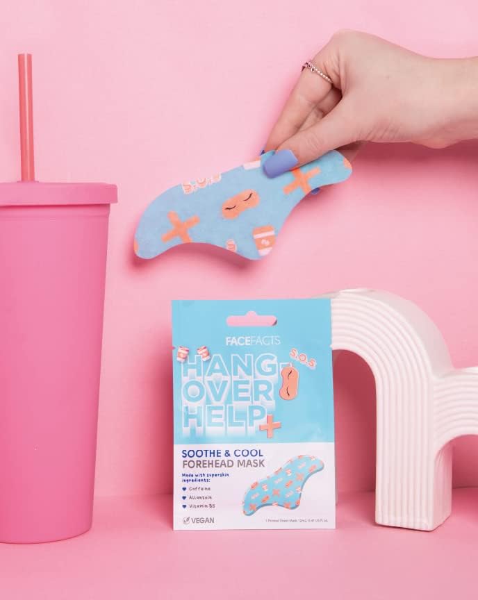 Face Facts Hangover Help Printed Forehead Mask | Soothe & Cool | 1 Mask