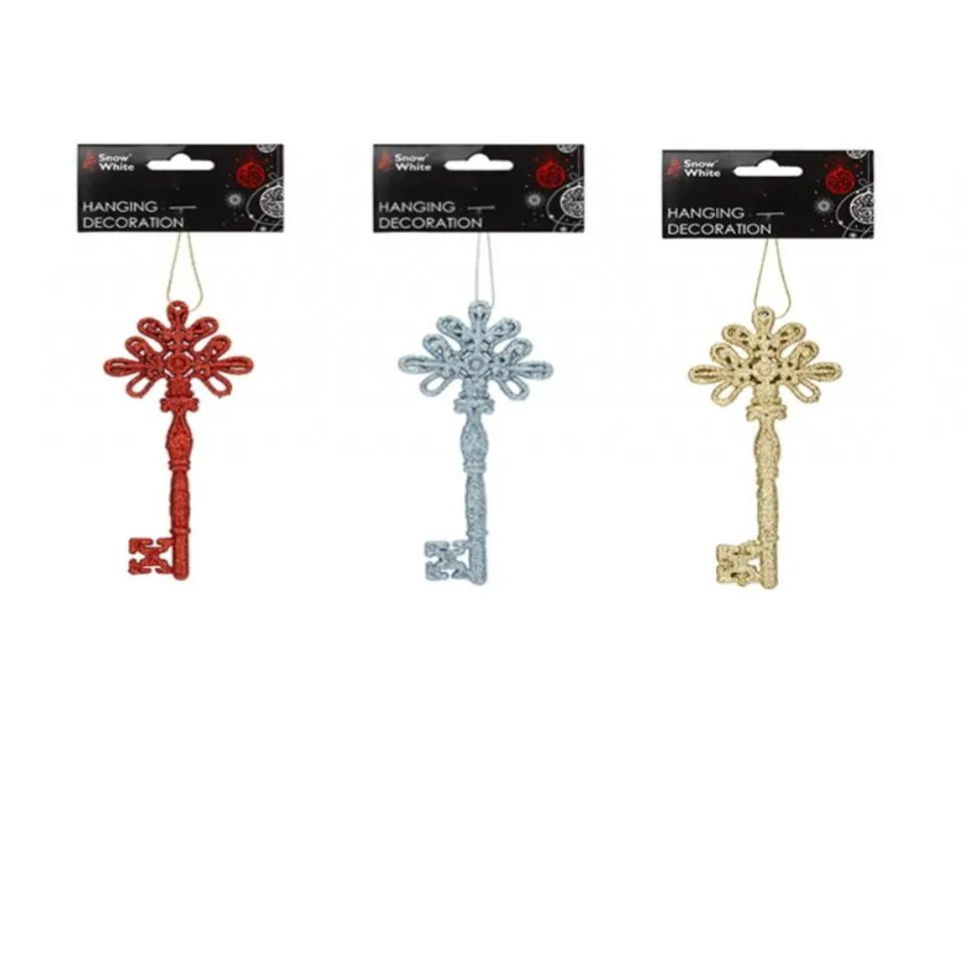 1x SANTA`S MAGIC KEY GLITTER HANGING KEY