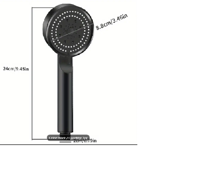 High Pressure Shower Head: Contemporary Design, Small Silicone Nozzles, Universal Fit for High & Low Water Flow Showers, Bathroom Accessories