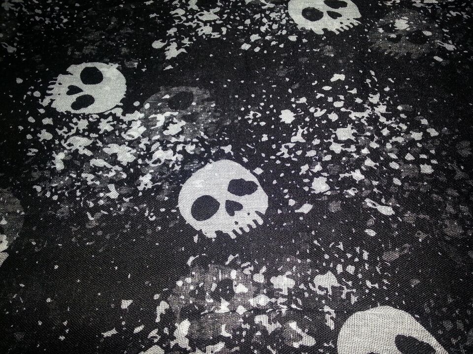 Women Long skull Print Neck Scarf