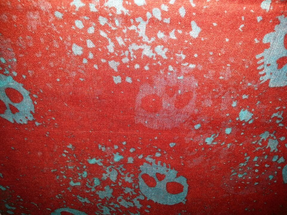 Women Long skull Print Neck Scarf