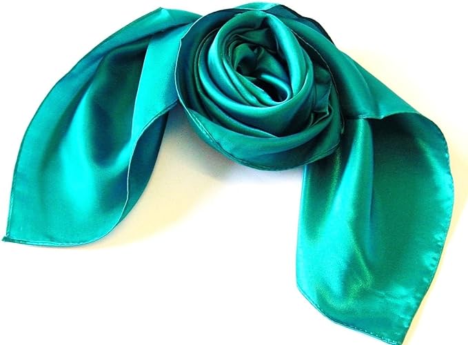 SOLID PLAIN Square soft Scarf Silky Kerchief Head Wrap Neck Satin