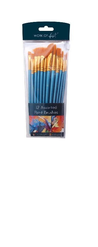 12 Premium Artist Brushes Assorted Sizes